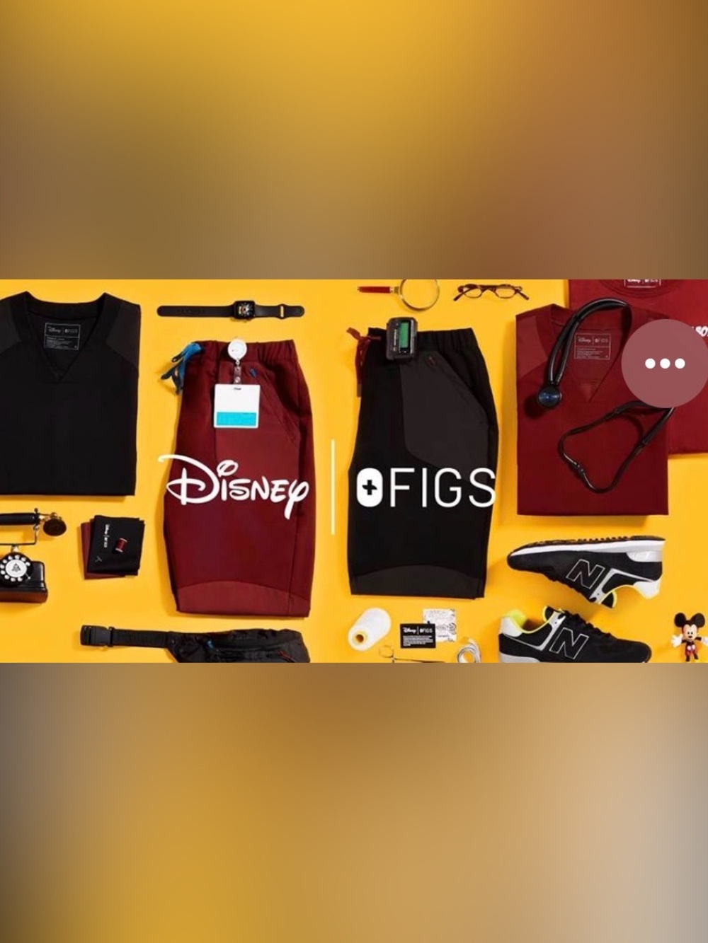 Figs Burgundy x Mickey Mouse limited edition 

V-Neck Scrub Top and Jogger Set